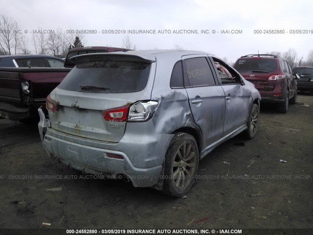 JA4AP4AU9BZ001438 - 2011 MITSUBISHI OUTLANDER SPORT SE SILVER photo 4