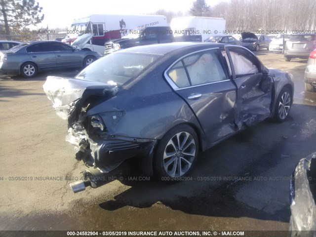 1HGCR2E50DA197563 - 2013 HONDA ACCORD SPORT GRAY photo 4