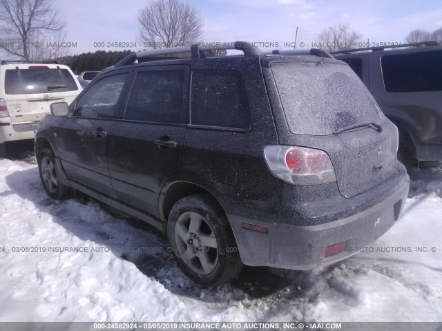 JA4LZ41GX3U070778 - 2003 MITSUBISHI OUTLANDER XLS BLACK photo 3