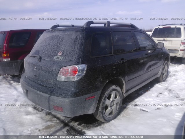 JA4LZ41GX3U070778 - 2003 MITSUBISHI OUTLANDER XLS BLACK photo 4