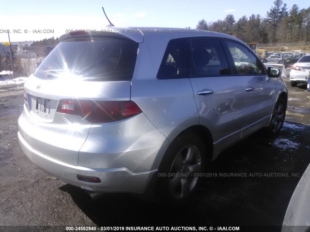 5J8TB18277A008458 - 2007 ACURA RDX SILVER photo 4