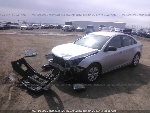 1G1PA5SH6E7420171 - 2014 CHEVROLET CRUZE LS SILVER photo 2