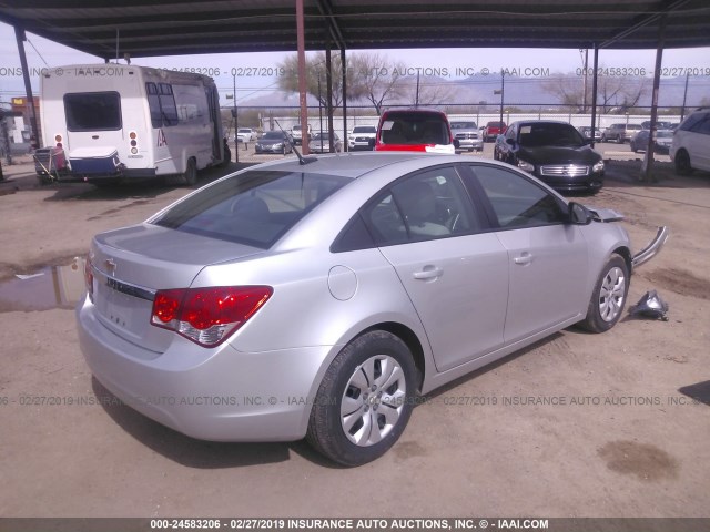 1G1PA5SH6E7420171 - 2014 CHEVROLET CRUZE LS SILVER photo 4