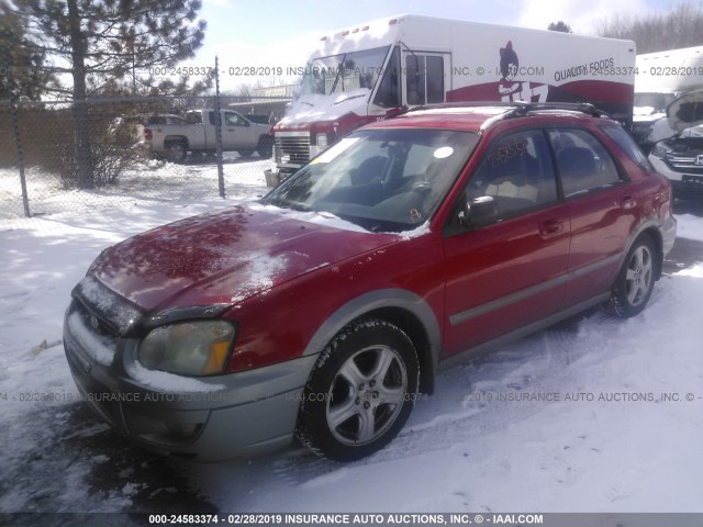 JF1GG68534H819952 - 2004 SUBARU IMPREZA OUTBACK SPORT RED photo 2