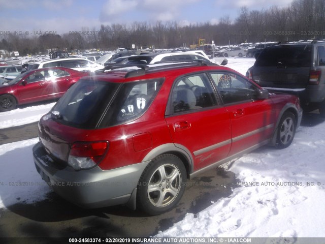 JF1GG68534H819952 - 2004 SUBARU IMPREZA OUTBACK SPORT RED photo 4