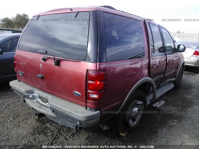 1FMEU17L61LB67538 - 2001 FORD EXPEDITION EDDIE BAUER RED photo 4