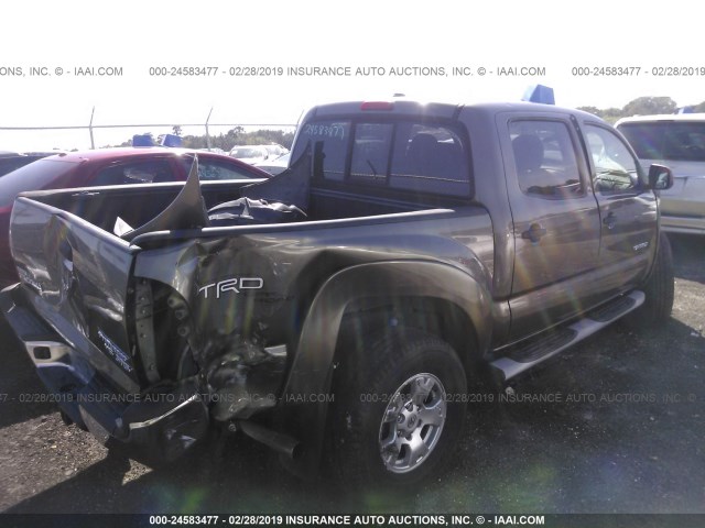 5TEJU4GN8AZ702361 - 2010 TOYOTA TACOMA DOUBLE CAB PRERUNNER GRAY photo 4