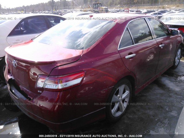 4T1BF3EK5AU084826 - 2010 TOYOTA CAMRY SE/LE/XLE 红色 照片 4