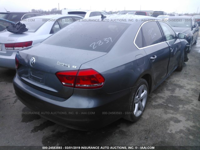 1VWBP7A36EC012839 - 2014 VOLKSWAGEN PASSAT SE GRAY photo 4