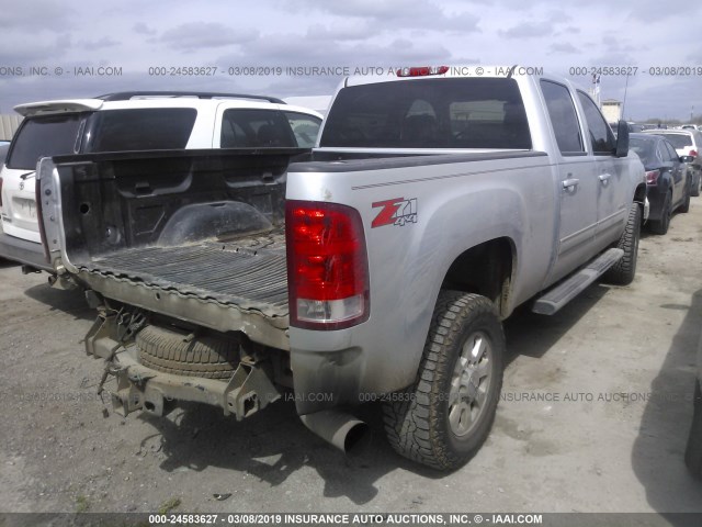 1GT121E89CF139077 - 2012 GMC SIERRA K2500 SLT SILVER photo 4