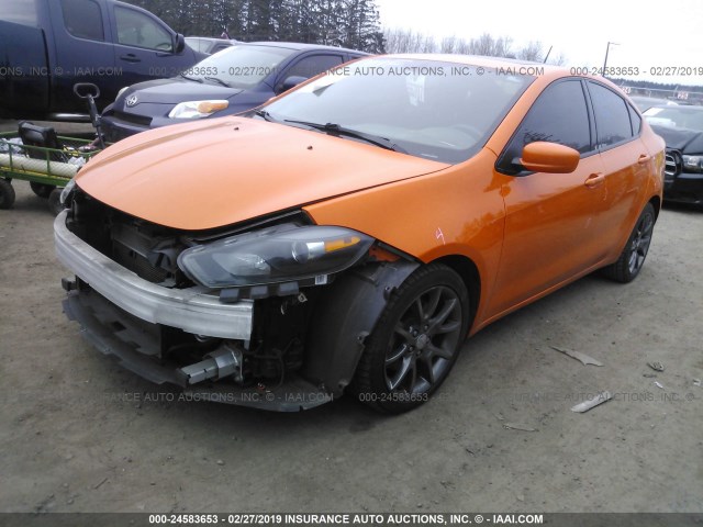 1C3CDFBB1ED676948 - 2014 DODGE DART SXT ORANGE photo 2