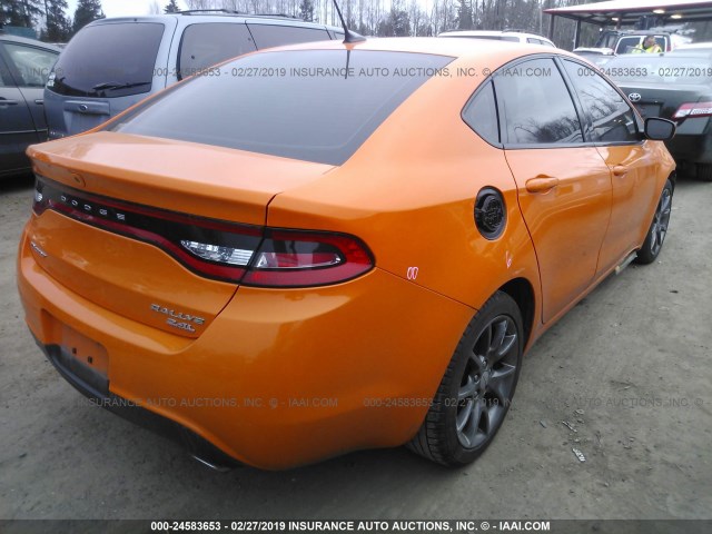 1C3CDFBB1ED676948 - 2014 DODGE DART SXT ORANGE photo 4