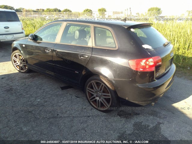 WAUHF78PX8A071527 - 2008 AUDI A3 2.0 BLACK photo 3