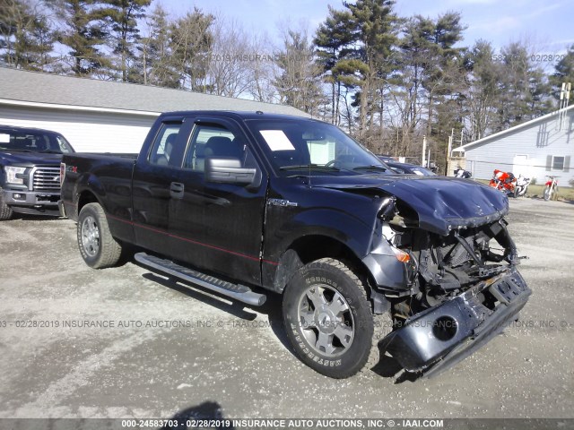 1FTEX1C89AFC21295 - 2010 FORD F150 SUPER CAB BLACK photo 1