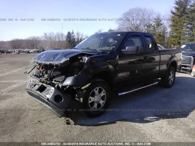 1FTEX1C89AFC21295 - 2010 FORD F150 SUPER CAB BLACK photo 2