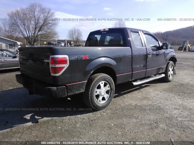 1FTEX1C89AFC21295 - 2010 FORD F150 SUPER CAB BLACK photo 4