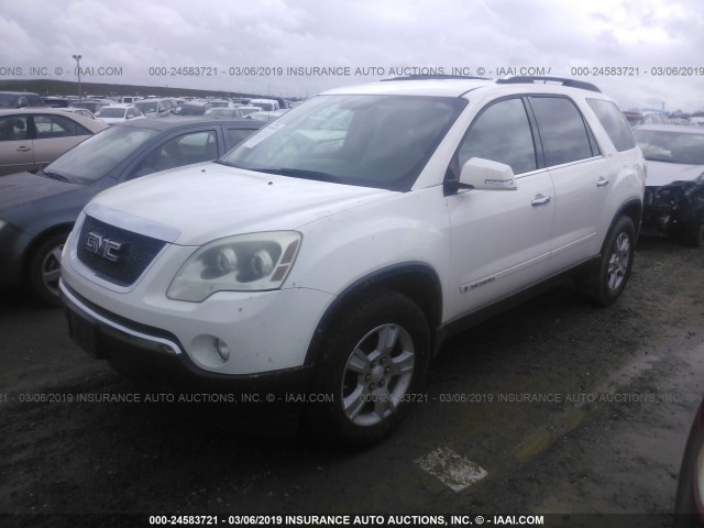 1GKER33747J145637 - 2007 GMC ACADIA SLT-2 WHITE photo 2