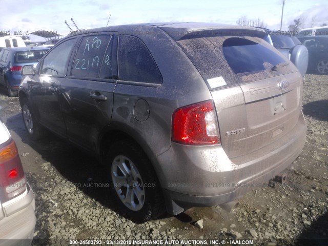 2FMDK4JC7DBC85811 - 2013 FORD EDGE SEL GRAY photo 3