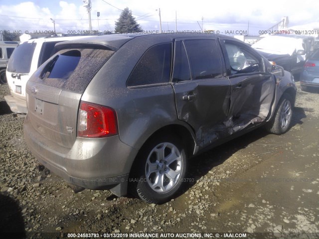 2FMDK4JC7DBC85811 - 2013 FORD EDGE SEL GRAY photo 4