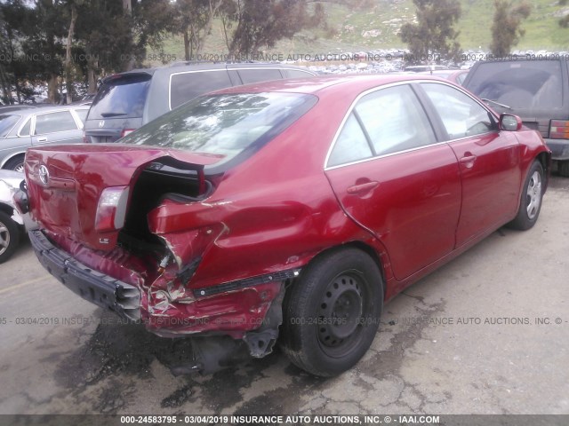 JTNBE46K173003228 - 2007 TOYOTA CAMRY NEW GENERAT CE/LE/XLE/SE RED photo 4