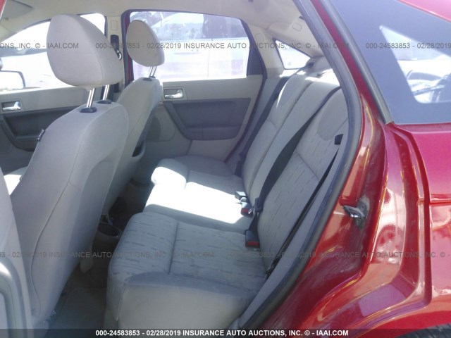 1FAHP35N58W294773 - 2008 FORD FOCUS SE/SEL/SES RED photo 8