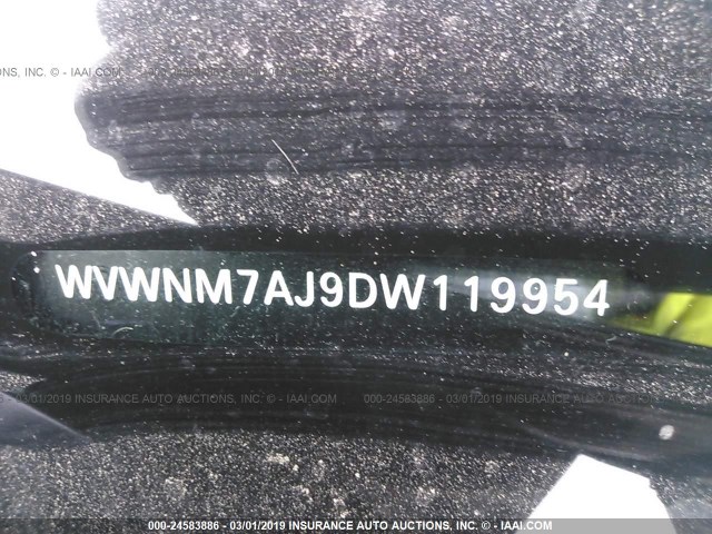 WVWNM7AJ9DW119954 - 2013 VOLKSWAGEN GOLF 灰色 照片 9