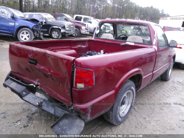 1GCCS1441S8200173 - 1995 CHEVROLET S TRUCK S10 RED photo 4