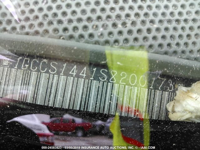 1GCCS1441S8200173 - 1995 CHEVROLET S TRUCK S10 RED photo 9