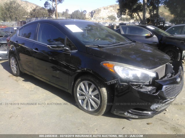 KNAFX4A86E5207243 - 2014 KIA FORTE EX BLACK photo 1