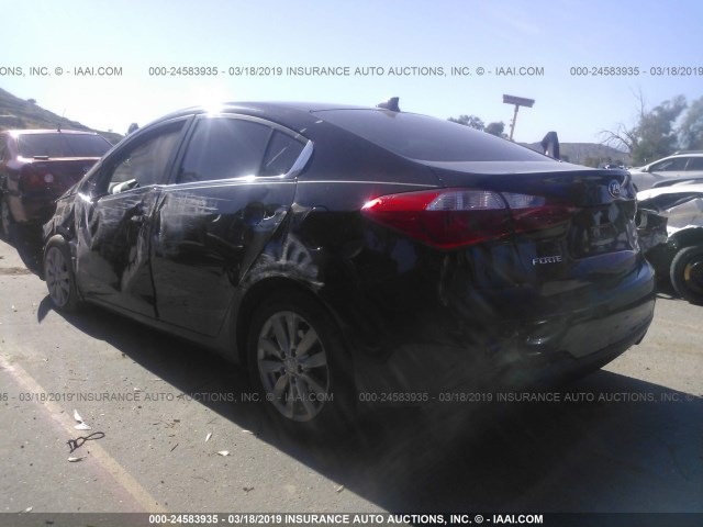 KNAFX4A86E5207243 - 2014 KIA FORTE EX BLACK photo 3