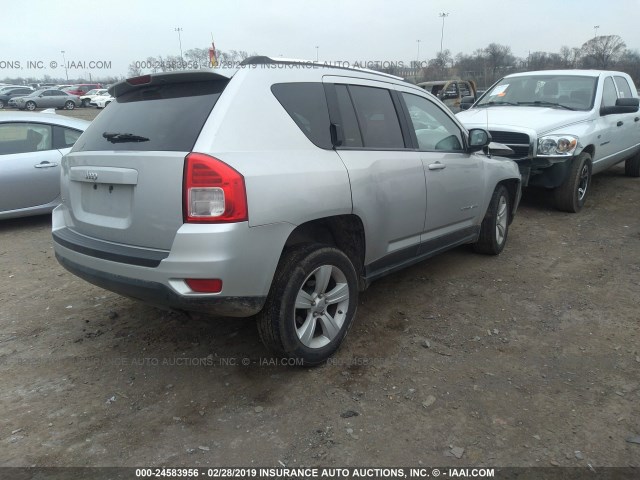 1C4NJDBB8CD562444 - 2012 JEEP COMPASS SPORT SILVER photo 4