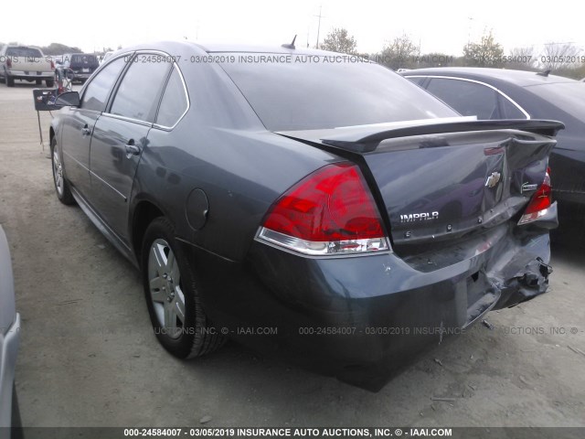 2G1WB5EK0B1254626 - 2011 CHEVROLET IMPALA LT GRAY photo 3