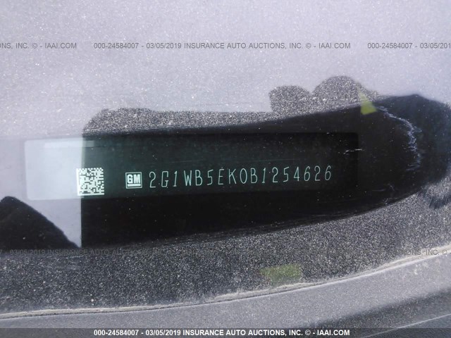 2G1WB5EK0B1254626 - 2011 CHEVROLET IMPALA LT GRAY photo 9