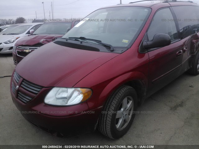 2D4GP44L77R320747 - 2007 DODGE GRAND CARAVAN SXT RED photo 2