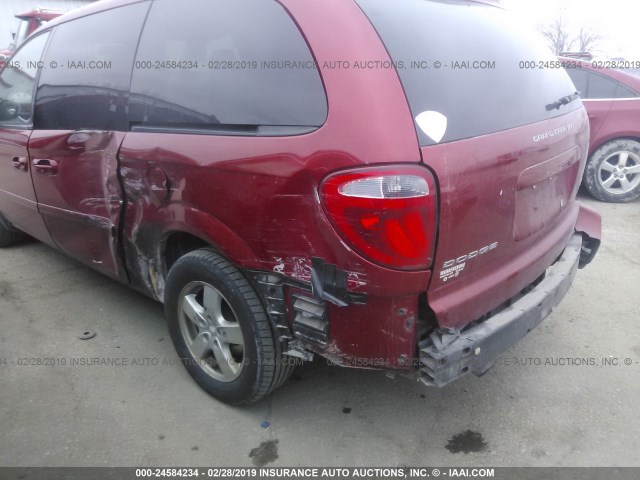 2D4GP44L77R320747 - 2007 DODGE GRAND CARAVAN SXT RED photo 6