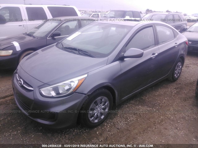 KMHCT4AE7FU906665 - 2015 HYUNDAI ACCENT GLS GRAY photo 2