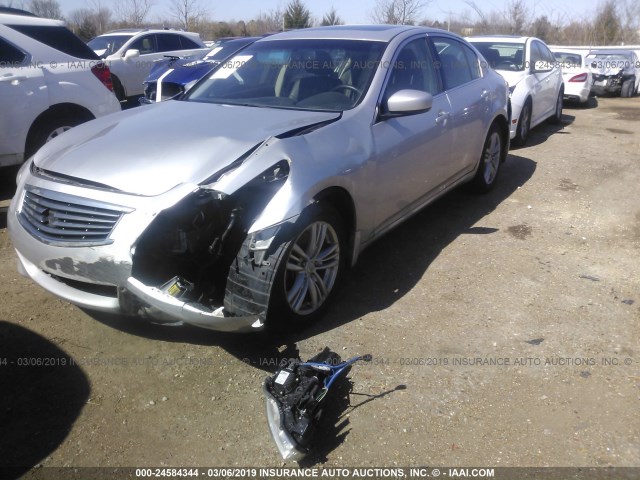 JN1CV6AR2BM400106 - 2011 INFINITI G37 SILVER photo 2