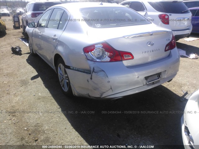 JN1CV6AR2BM400106 - 2011 INFINITI G37 SILVER photo 3