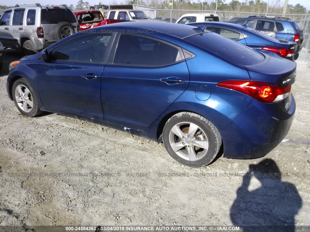 KMHDH4AE5DU812173 - 2013 HYUNDAI ELANTRA GLS/LIMITED BLUE photo 3