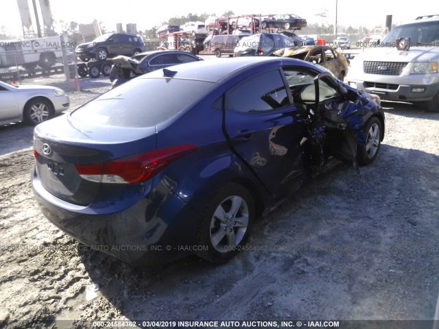 KMHDH4AE5DU812173 - 2013 HYUNDAI ELANTRA GLS/LIMITED BLUE photo 4