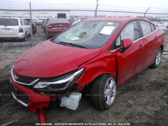 1G1BE5SM2G7294230 - 2016 CHEVROLET CRUZE LT RED photo 2