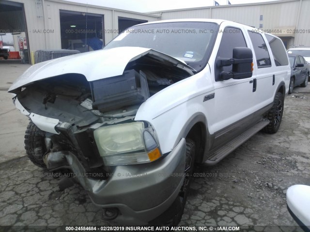 1FMNU44FX3EA06665 - 2003 FORD EXCURSION EDDIE BAUER WHITE photo 2