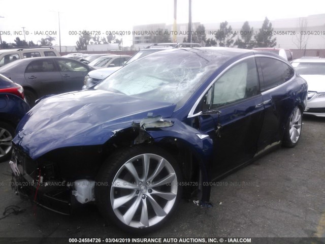 5YJXCAE26GF007942 - 2016 TESLA MODEL X BLUE photo 2