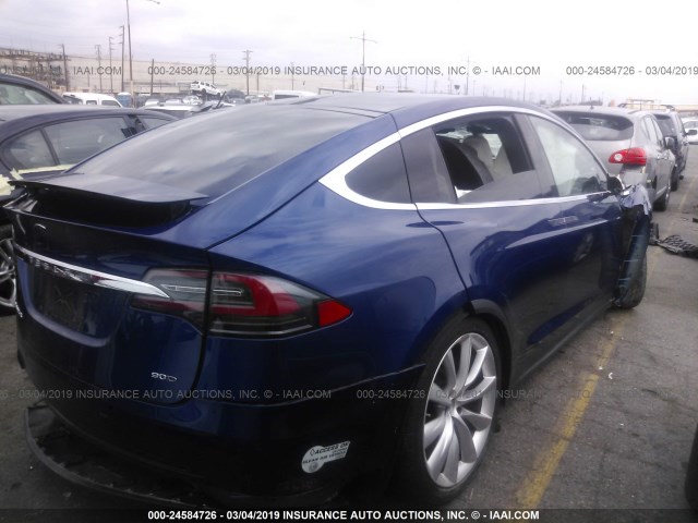 5YJXCAE26GF007942 - 2016 TESLA MODEL X BLUE photo 4