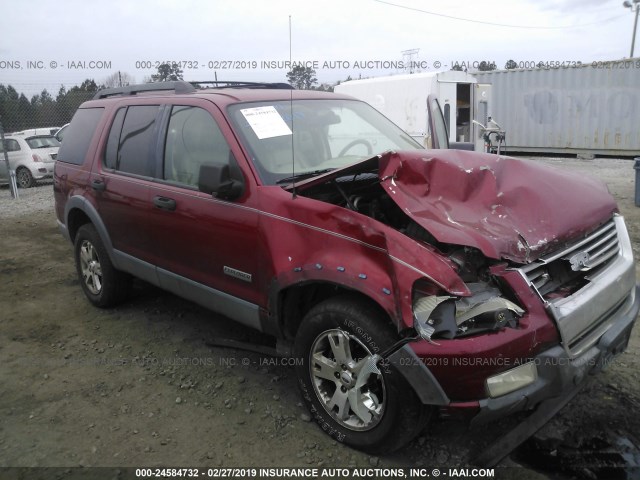 1FMEU63E86UA57466 - 2006 FORD EXPLORER XLT MAROON photo 1