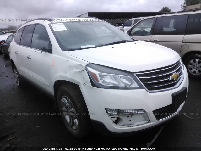 1GNKRGKD8EJ300501 - 2014 CHEVROLET TRAVERSE LT WHITE photo 1