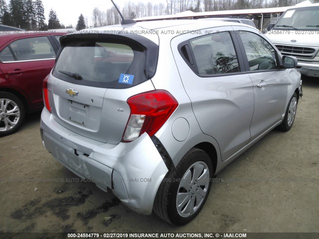 KL8CB6SA4GC596490 - 2016 CHEVROLET SPARK LS SILVER photo 4