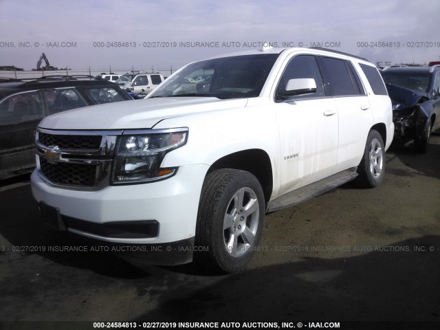 1GNSKBKCXGR123906 - 2016 CHEVROLET TAHOE K1500 LT WHITE photo 2