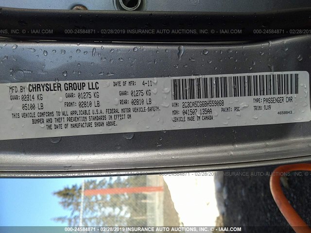 2C3CA5CG6BH559068 - 2011 CHRYSLER 300 LIMITED GRAY photo 9