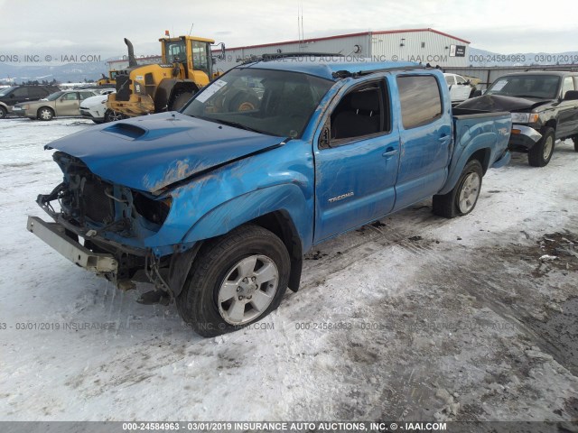 5TELU42N75Z043999 - 2005 TOYOTA TACOMA DOUBLE CAB BLUE photo 2